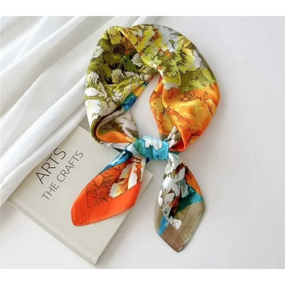 NEW 2/$30 Colorful Painted Nature Printed Silky Fashion Scarf Simple Style